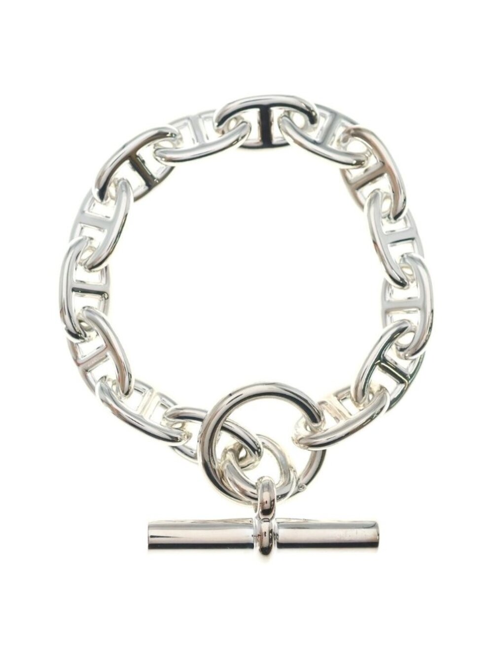 Hermes Chaine D'ancre 14 Pieces Bracelet Bangle Silver
